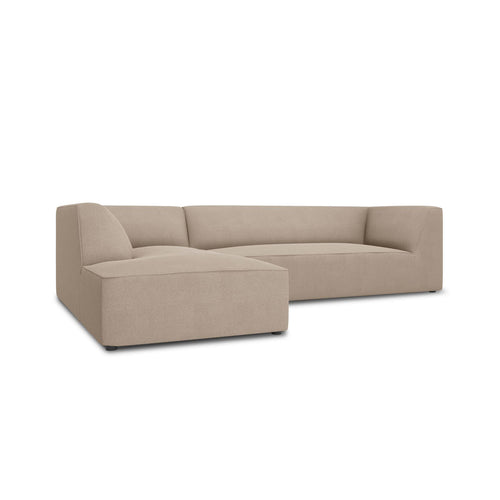Cosmopolitan Design - Modulaire hoekbank links Siena 4-zits, structurele stof donkerbeige - 180x273x69cm