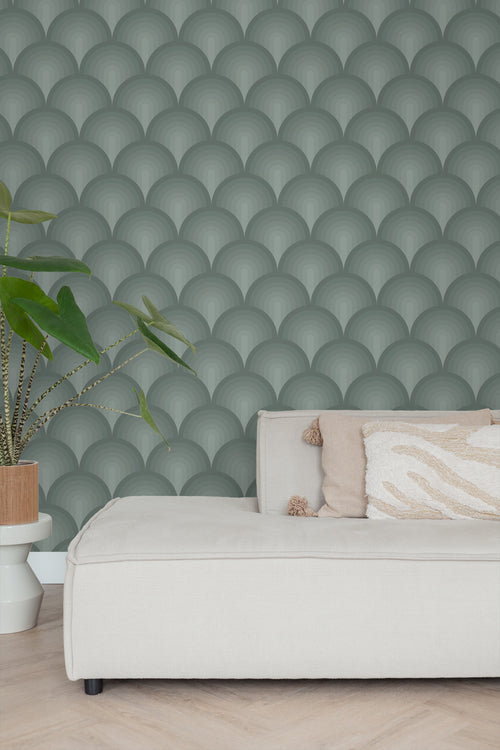 ESTAhome behang 3D-motief celadon groen - 50 x 900 cm - 131122 - vtwonen shop