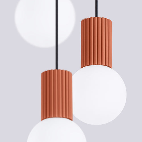 Sollux Lighting Hanglamp HALO 3P rood ochra - 25x25x125cm