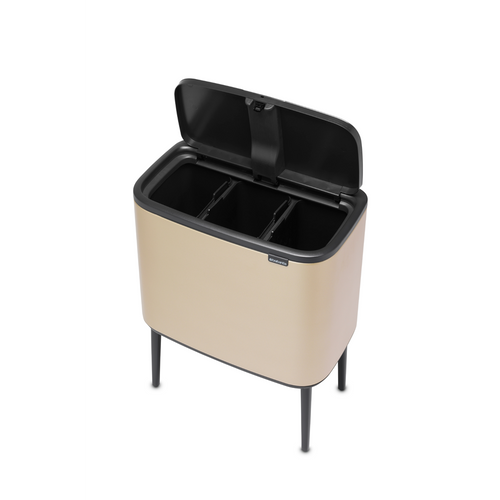 Bo Touch Bin, met 3 binnenemmers, 3 x 11 liter - Metallic Gold - vtwonen shop