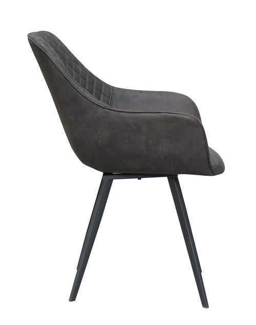 Livingfurn eetkamerstoel Luca - stof - 60x50x85 - Antraciet