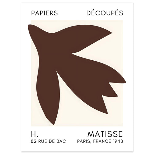 Artfulprints  Matisse – Shapes in the air brown   poster 30x40 cm