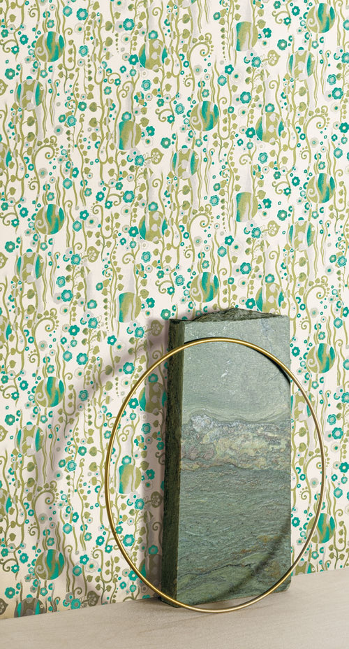 Masureel behang bloemen groen - 53 cm x 10.05 m - 630021