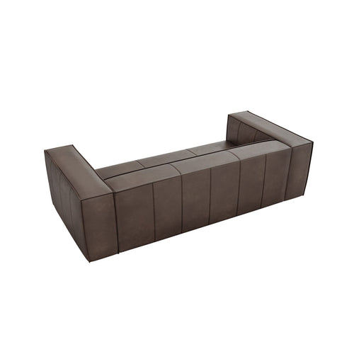 Cosmopolitan Design - Bank Turin 3-zits, echt leer grijs bruin - 100x227x68cm