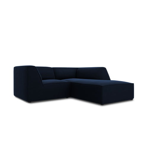 Cosmopolitan Design - Modulaire hoekbank rechts Siena 3-zits, flueel koningsblauw - 180x186x69cm