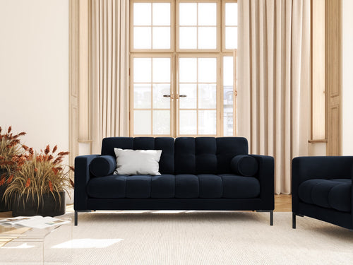 Cosmopolitan Design Bank Bali 2-zits, flueel, donkerblauw - 96x152x75cm
