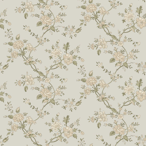 ESTAhome behang vintage bloemen lichtblauw en groen - 50 x 900 cm - 132208