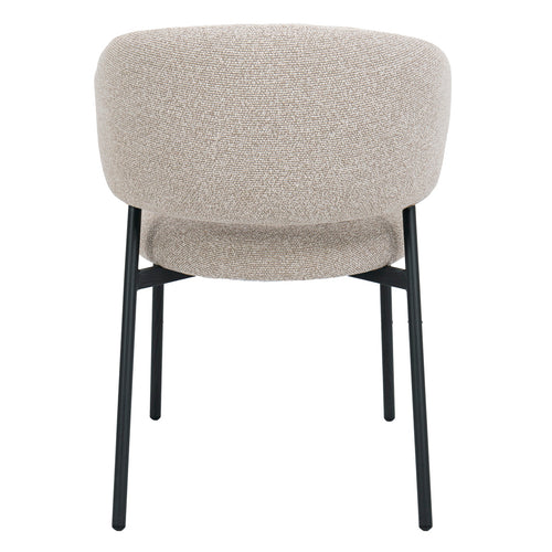 Giga Meubel Eetkamerstoel Feya Beige/Zwart - Stof - Japandi - Set van 2
