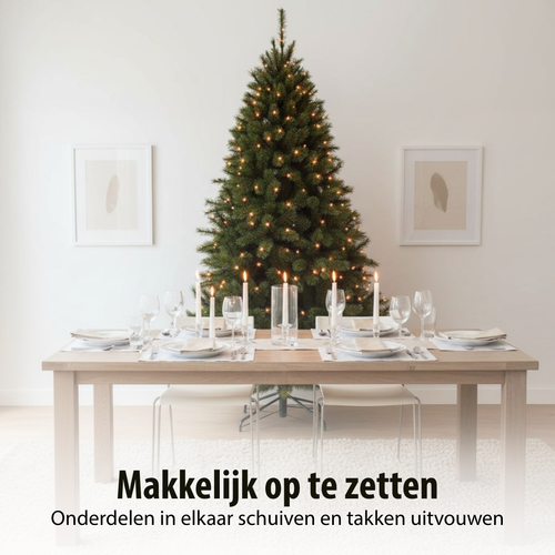 Triumph Tree Bristlecone Kunstkerstboom met LED Verlichting - Kunst Kerstboom H215 x Ø127 cm - Donkergroen