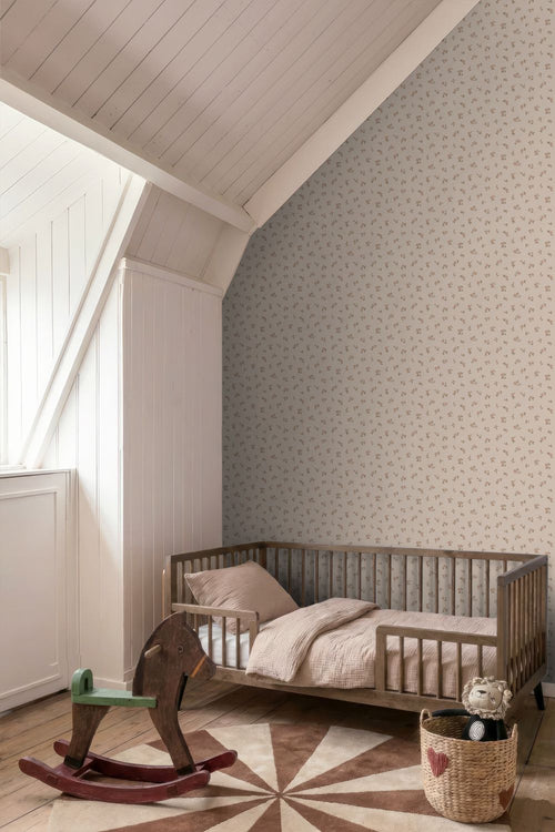 ESTAhome behang vintage bloemetjes oudroze - 50 x 900 cm - 132221