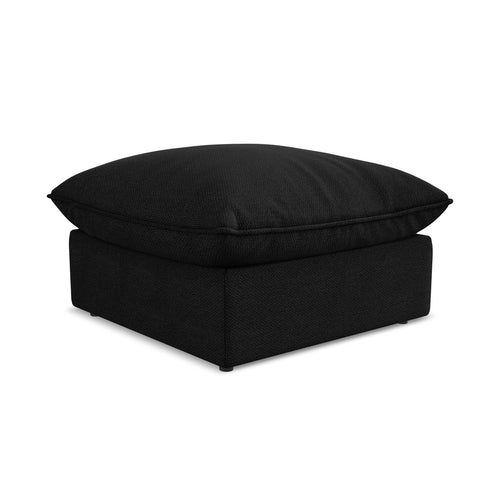 LaMiaSofa Poef Ravenna - bouclé - zwart - 75x75x45