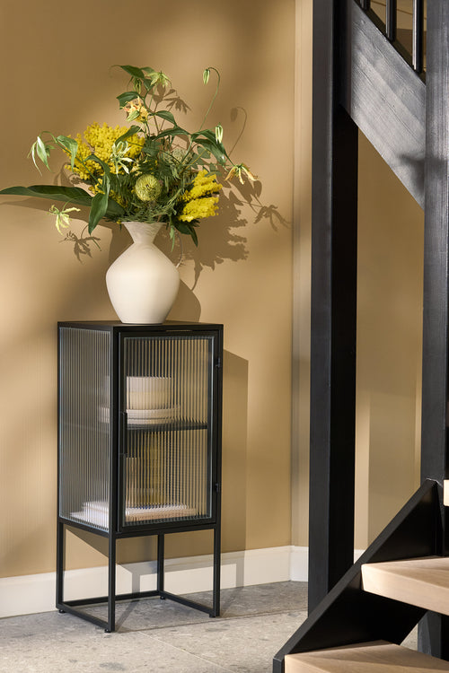 Mica Decorations Clifton Opbergkast met Deuren - L38 x B35 x H90 cm - Metaal - Zwart - vtwonen shop