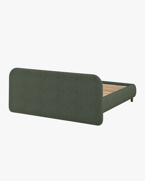 noo.ma Mumo gestoffeerd bed 160x200 - Thyme Green bouclé