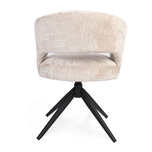 Starfurn Eetkamerstoel Demi - Beige/Zwart - Set van 2