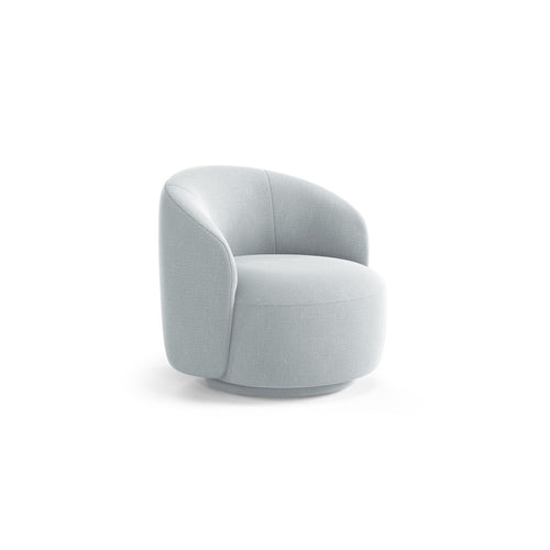 Cosmopolitan Design - Draaistoel Savona structurele stof lichtgrijs - 83x86x76.5cm