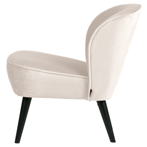 WOOOD fauteuil Sara - Velvet - Off White - 71x59x70
