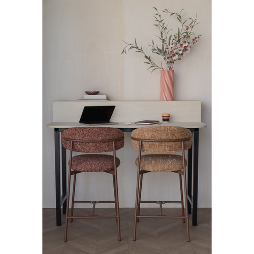 Housecraft Living Claes Barkrukken rugleuning 65 cm Gemêleerd Terra/ Rood - Set van 2