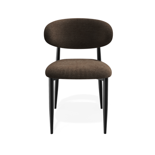 Premium Interiors - Set van 2 stoelen LINA - zacht aanvoelende geweven stof espresso-bruin 52cm