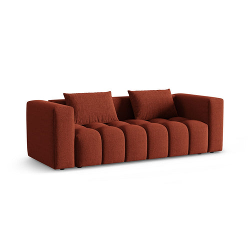 Cosmopolitan Design - Slaapbank met opbergdoos Verona 3-zits, structurele stof koraal - 98x252x85cm