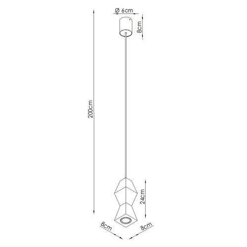 Sollux Lighting Hanglamp KUBBE klein S - 8x8x200cm