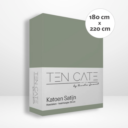 Ten Cate hoeslaken - 100% katoensatijn - 180x220 - groen - vtwonen shop