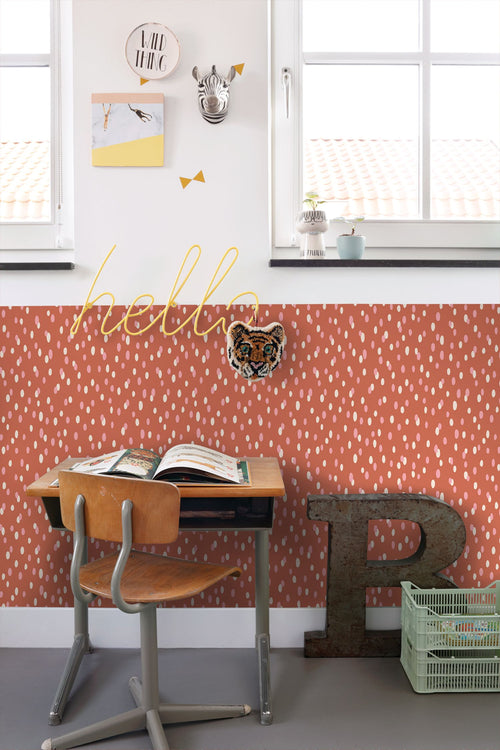 ESTAhome behang stippen oranje - 50 x 900 cm - 131875