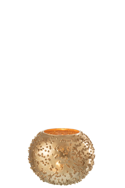 J-Line kaarshouder Lise - glas - goud - small - vtwonen shop