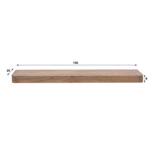 Giga Meubel Wandplank Carve - Bruin Hout - 150x25x8cm