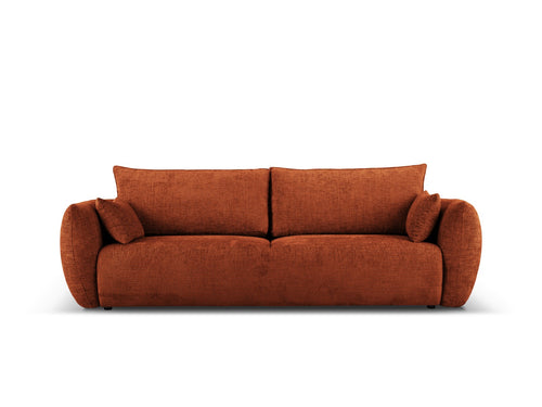Cosmopolitan Design Slaapbank met opbergdoos Matera 3-zits, chenille, terracotta - 108x240x86cm