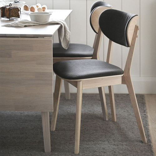 Rowico Home Kato Houten Eetkamerstoel Whitewash - Grijze Zitting - vtwonen shop