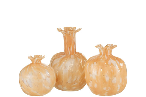 J-Line vaas Melissa - glas - beige - large - 23 cm hoog