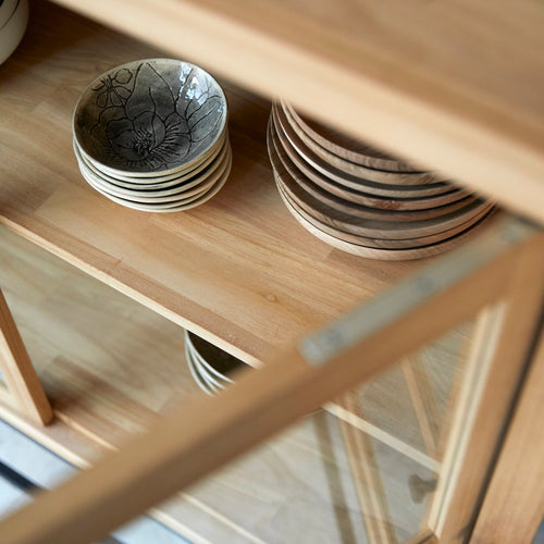 Tikamoon Lage vitrinekast van massief teakhout - Naturel - vtwonen shop