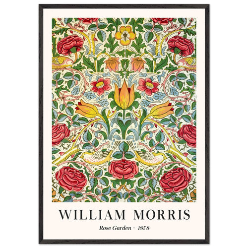 Artfulprints Poster met Lijst William Morris - Rose garden 1878   - 70x100 cm - Groen