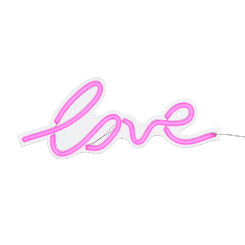 Luca Lighting Love Neonverlichting met Timerfunctie - L45 x B2 x H18 cm - Roze - vtwonen shop