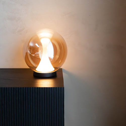 Atmooz tafellamp Nobus - amber - Ø 25 x H 27 cm - geïntegreerde led