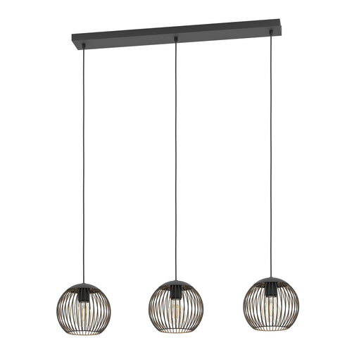EGLO hanglamp Almanzora - e27 - 90 cm - zwart/koper - vtwonen shop