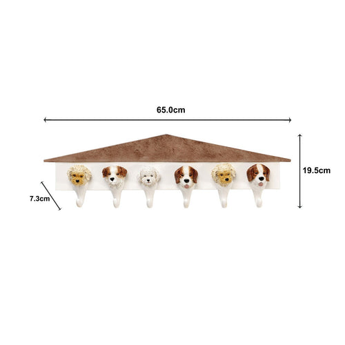 Kare Design Wand Kapstok honden wit 65cm