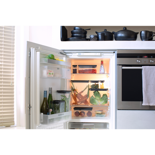 Brabantia Set van 4 stapelbare voorraadbussen, 2x 0,7 liter en 2x 1,6 liter, TASTY+ - Dark Grey