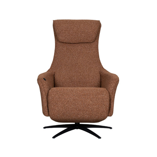 LABEL51 Fauteuil Lund Elektrisch - Oranje Bouclé - Draaibaar