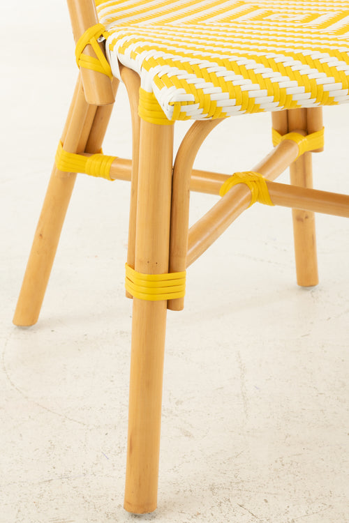 J-Line stoel Live - rotan/kunststof - naturel/geel