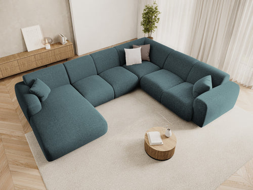 Cosmopolitan Design Panoramische hoekbank rechts Nolio 6-zits, chenille olie - 252x342x72cm