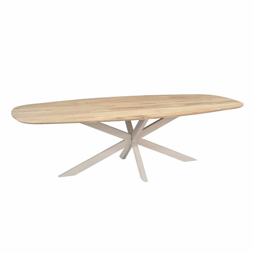 Starfurn Eettafel Ferris - Deens Ovaal Zand/Eikenhout - 280x90x76cm