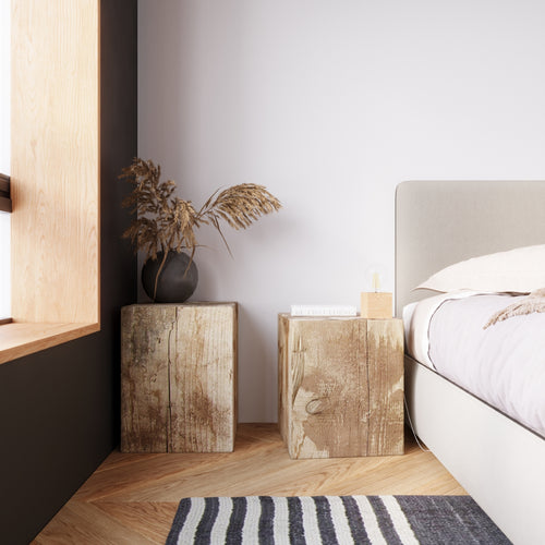 Sollux Lighting Wandlamp ARIZ naturel hout - 10x10x10cm