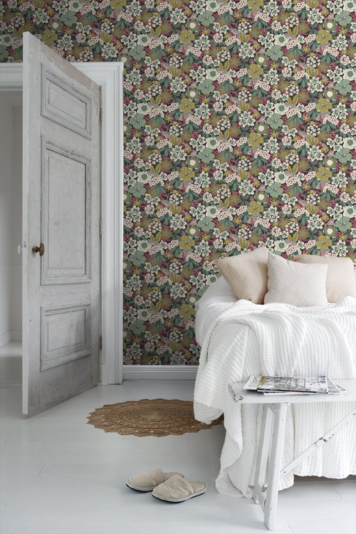 Borastapeter behang bladeren groen en meerkleurig - 49 cm x 10.05 m - 660827 - vtwonen shop