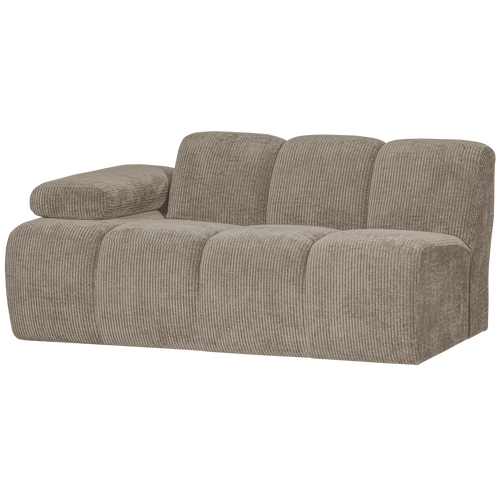 WOOOD 1,5-zits bank met arm links Mojo - Ribstof - Zand - 74X160X97 - vtwonen shop