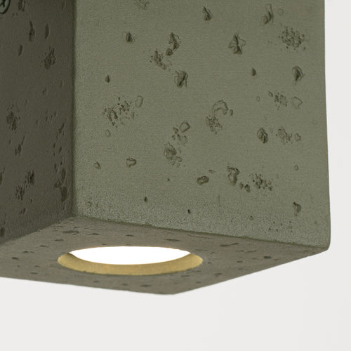 Sollux Lighting Plafondlamp QUAD beton olijfgroen - 10x10x10cm