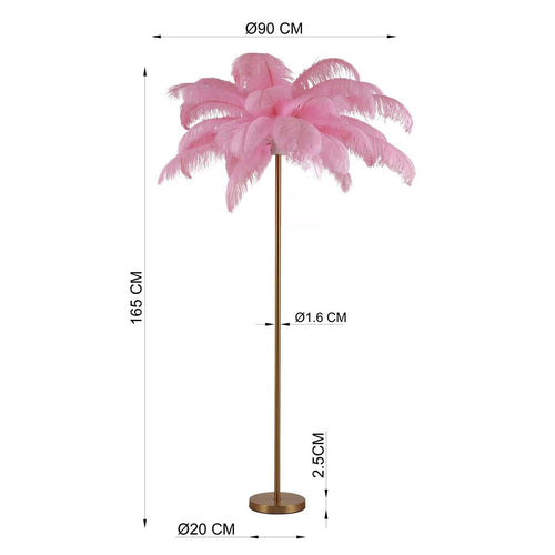 Kare Design Vloerlamp veren 165cm roze - vtwonen shop