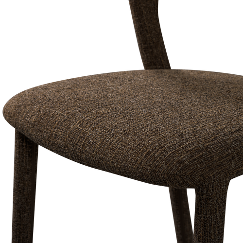 WOOOD eetkamerstoelen Noble - Polyester - Warm Bruin - Set van 2