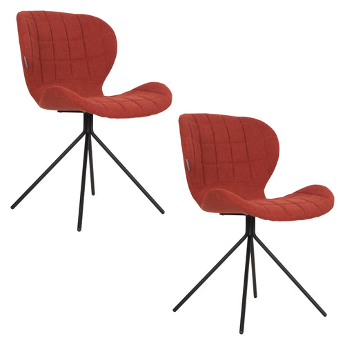 Zuiver OMG Stoel Oranje - Set van 2 - vtwonen shop