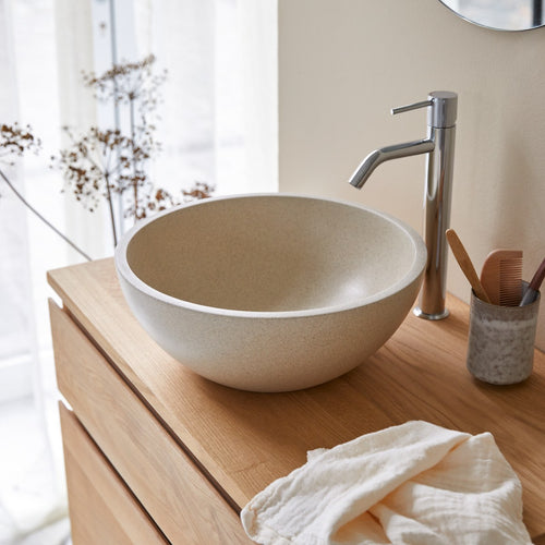 Tikamoon Ronde waskom in crème terrazzo ∅ 36 cm - Beige